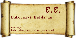 Bukovszki Balázs névjegykártya