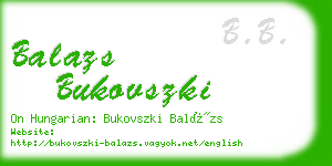 balazs bukovszki business card